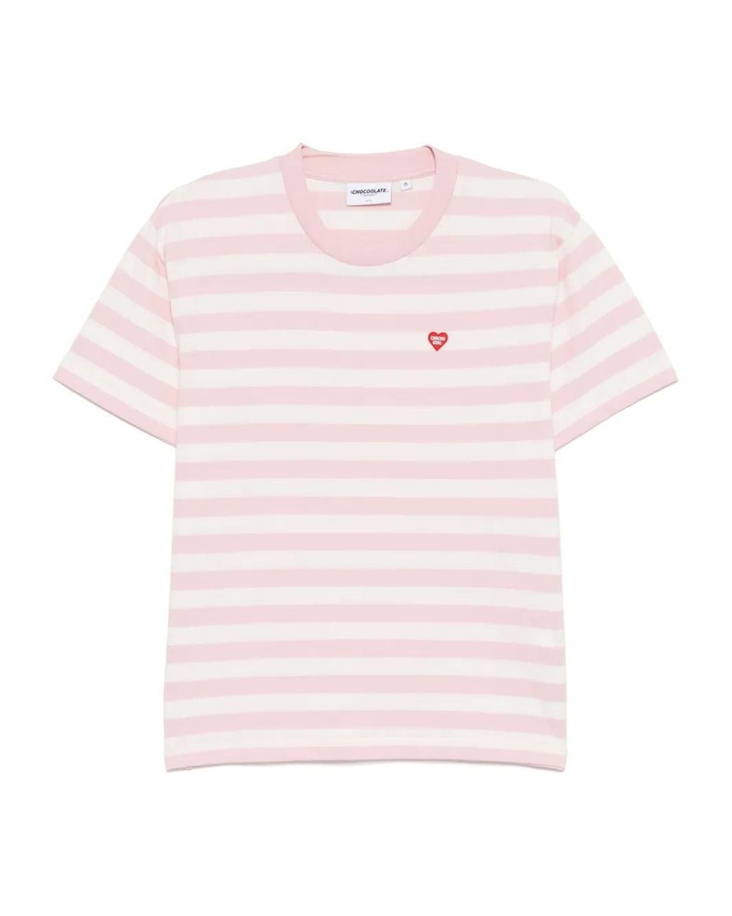 Chocoolate Pink Striped Logo T-Shirt