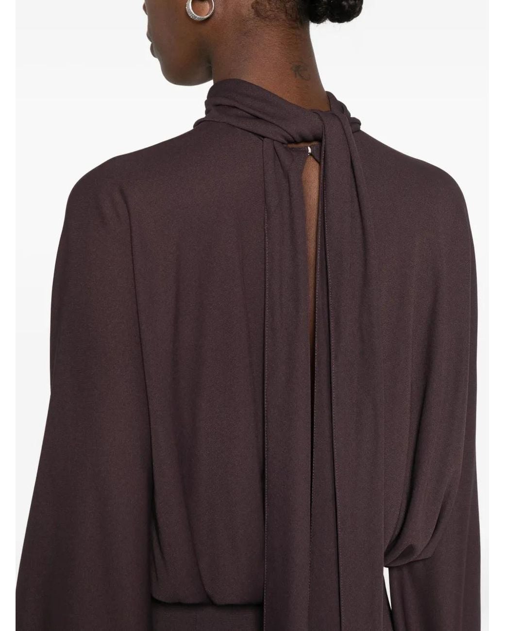 Lanvin Purple Gathered Midi Dress