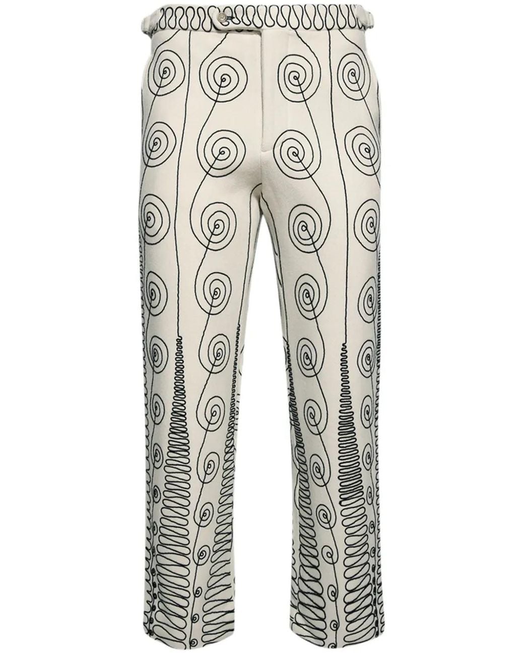 Bode Gray Quillwork Trousers for men