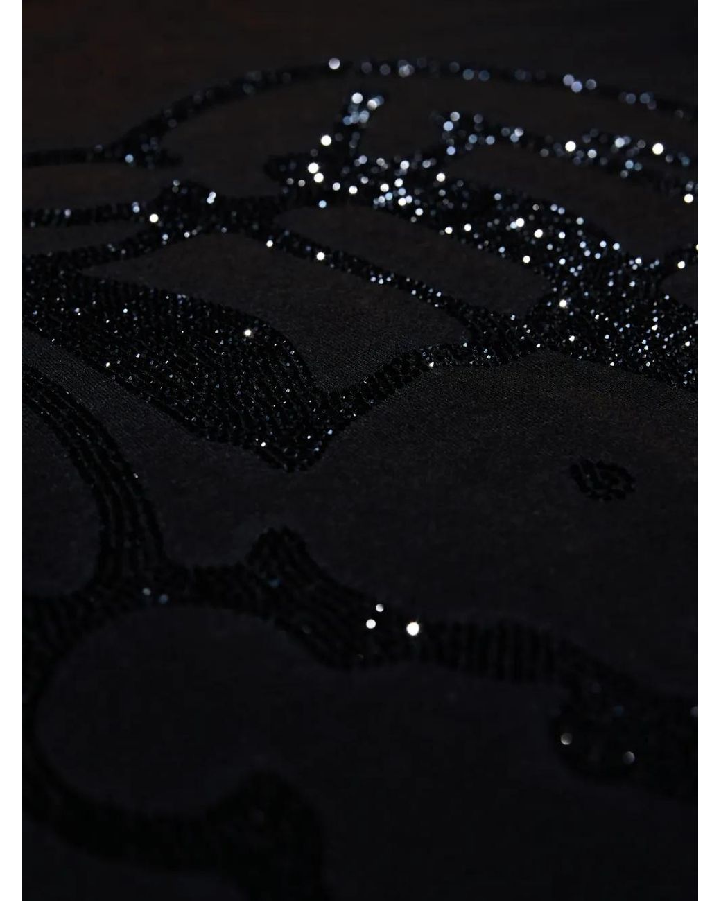 Chite' Black Crystal-Embellished Crew-Neck T-Shirt for men