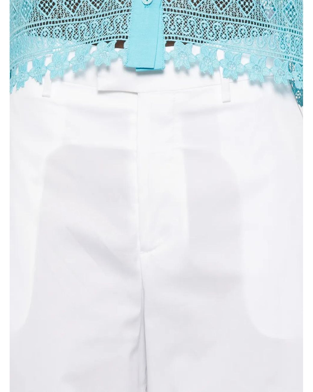 Berwich White Wide-Leg Trousers