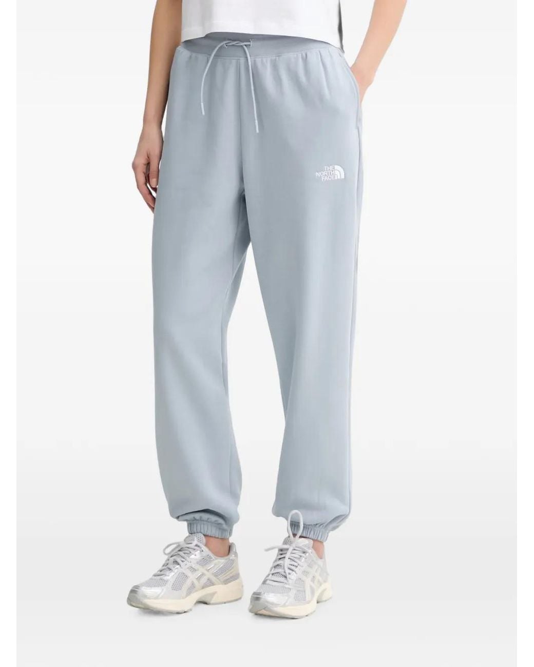 The North Face Blue Logo-Embroidery Drawstring Track Pants
