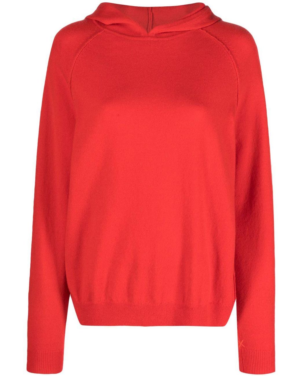 Red cashmere hoodie discount