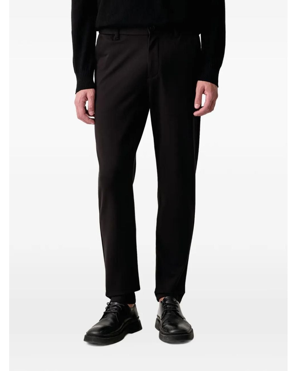 Marc O' Polo Black Morot Belt-Loop Tapered-Leg Trousers for men