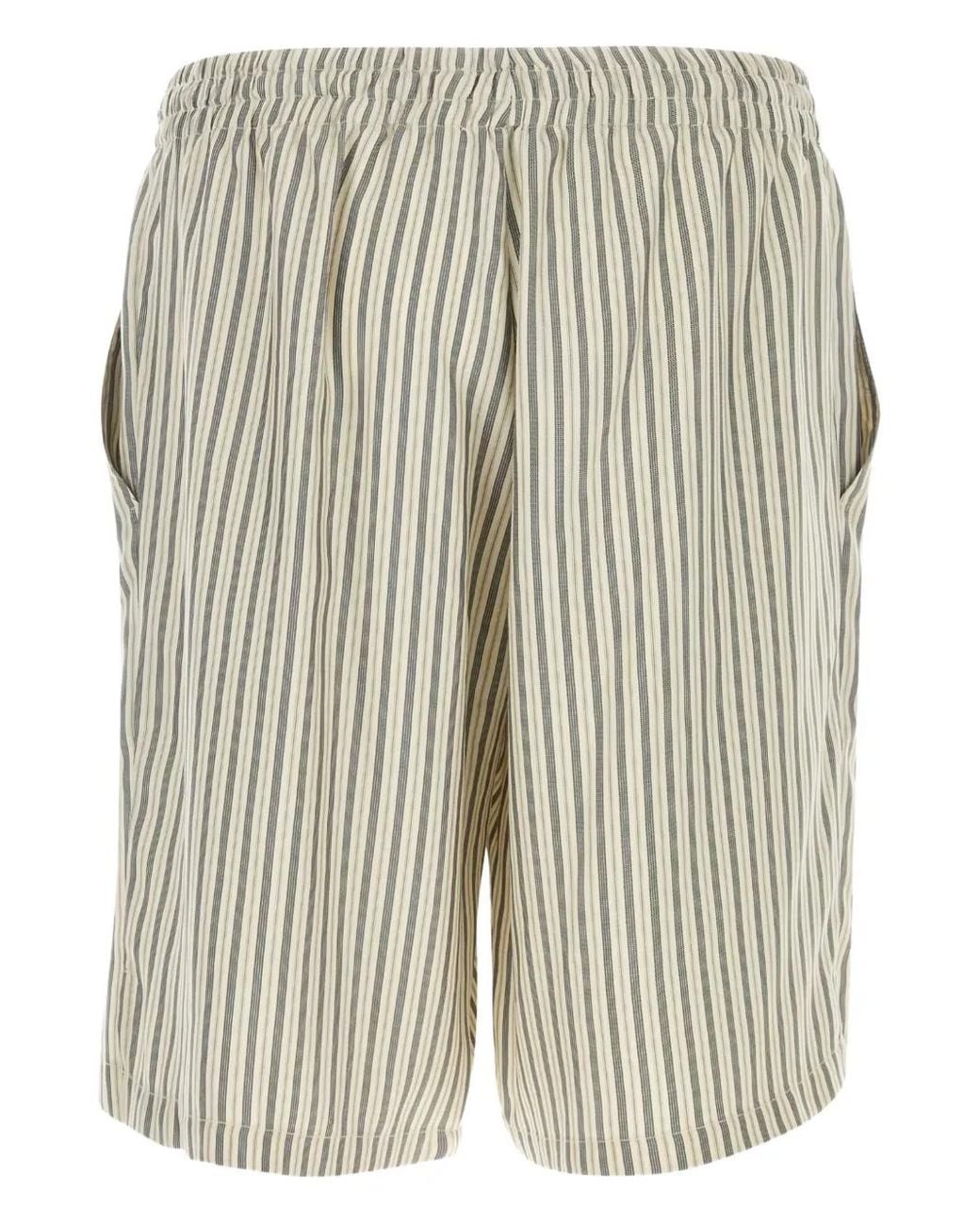 LeKasha Blue Striped-Pattern Shorts for men