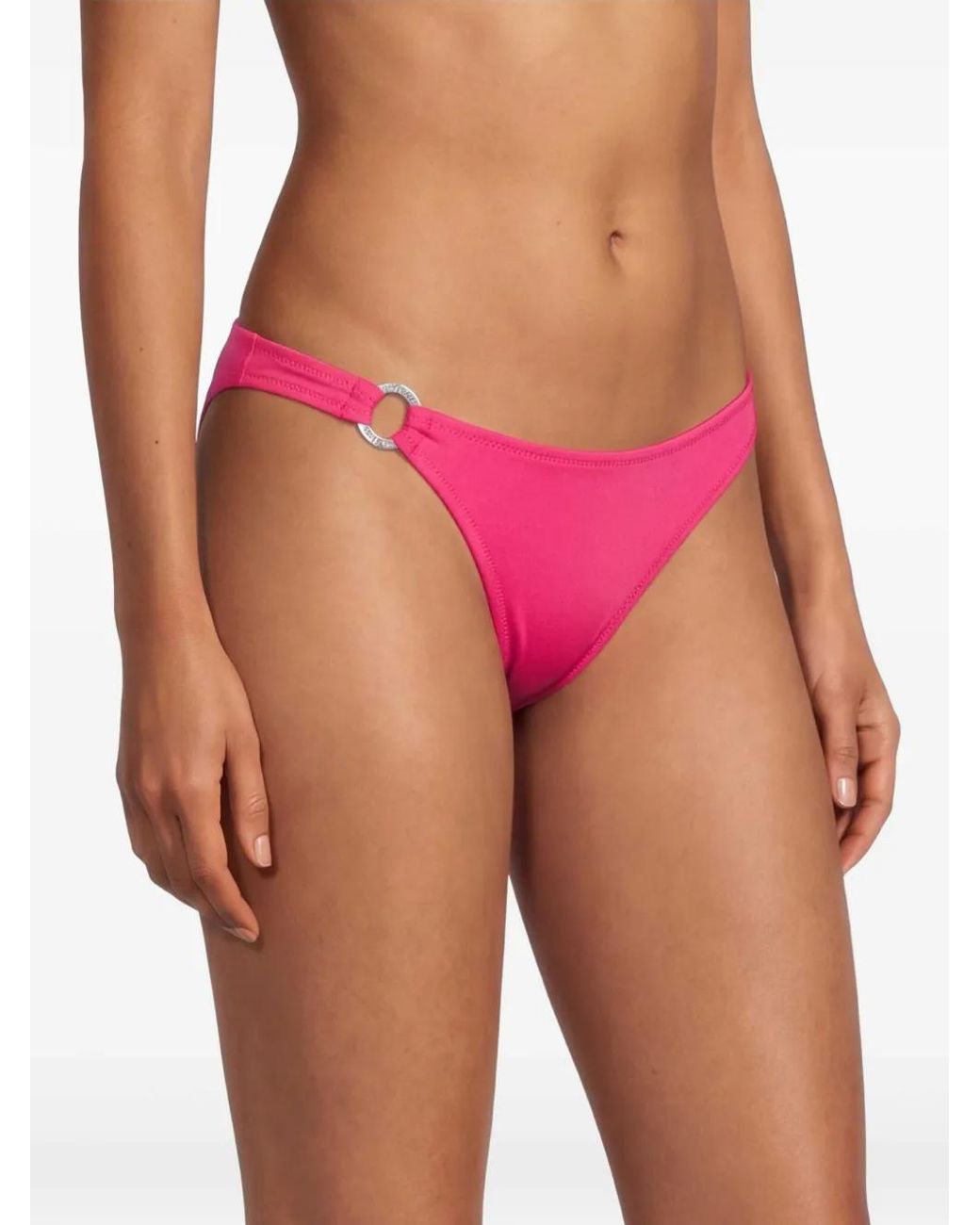 Fleur du Mal Pink Seduce Ring-Detail Bikini Bottoms