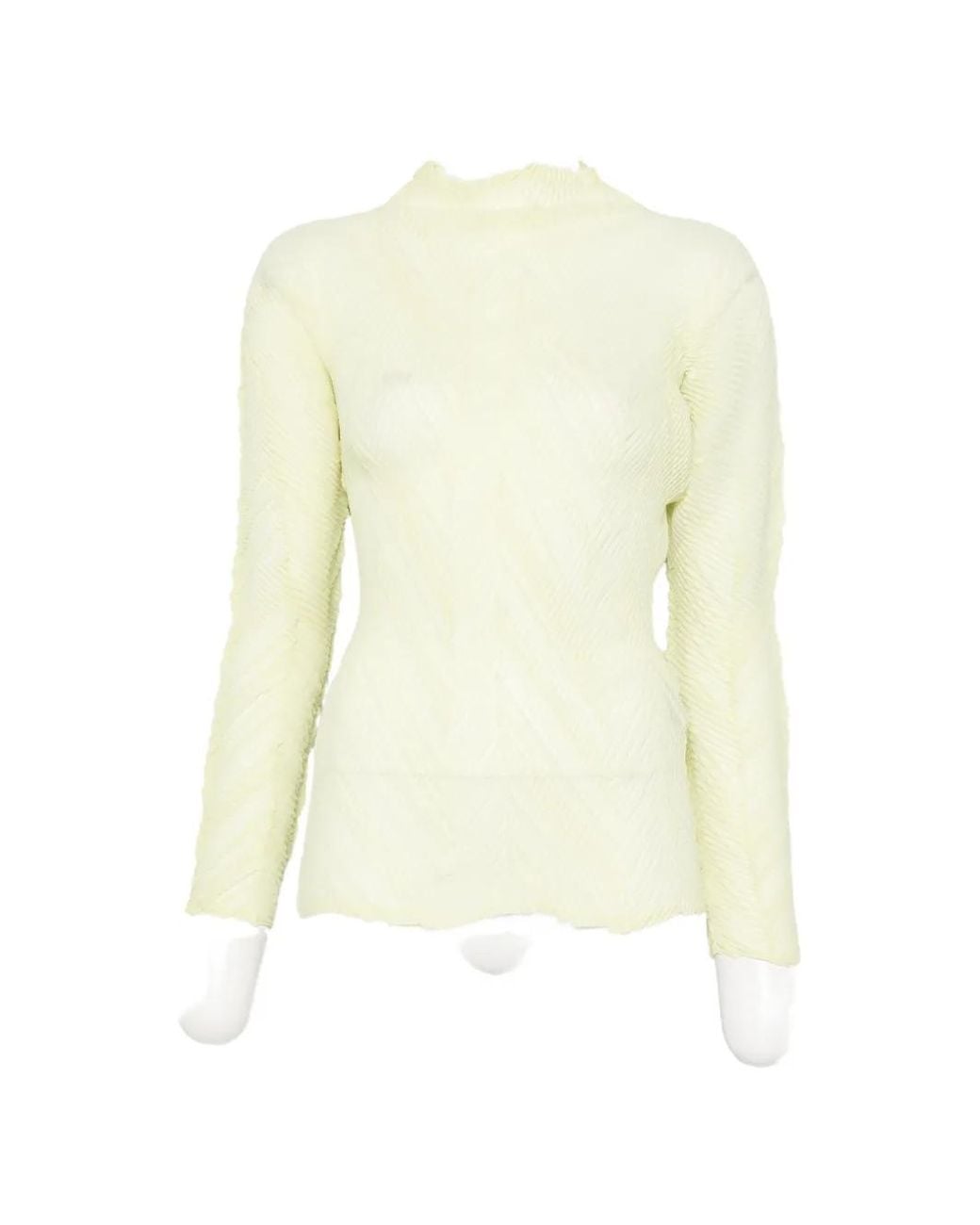 Issey Miyake White Zigzag Pleats Top