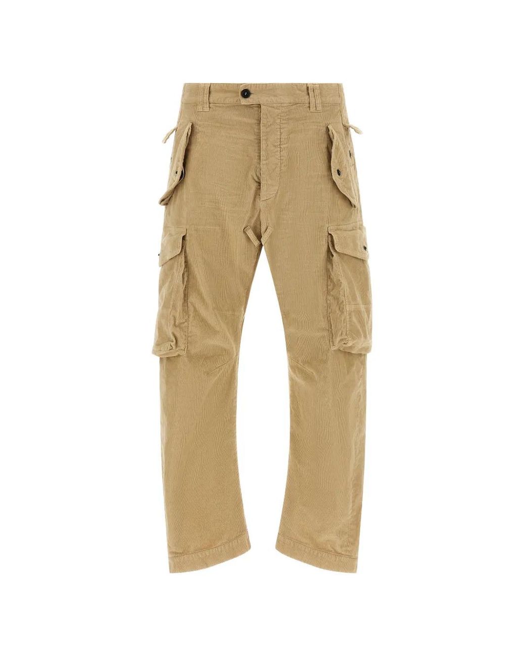 DSquared² Natural Pantalon En Velours Côtelé À Poches Cargo for men