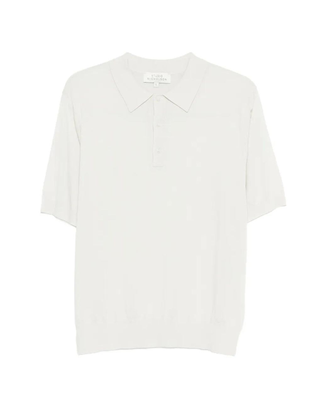 Studio Nicholson White Arieta Buttoned Polo Shirt for men