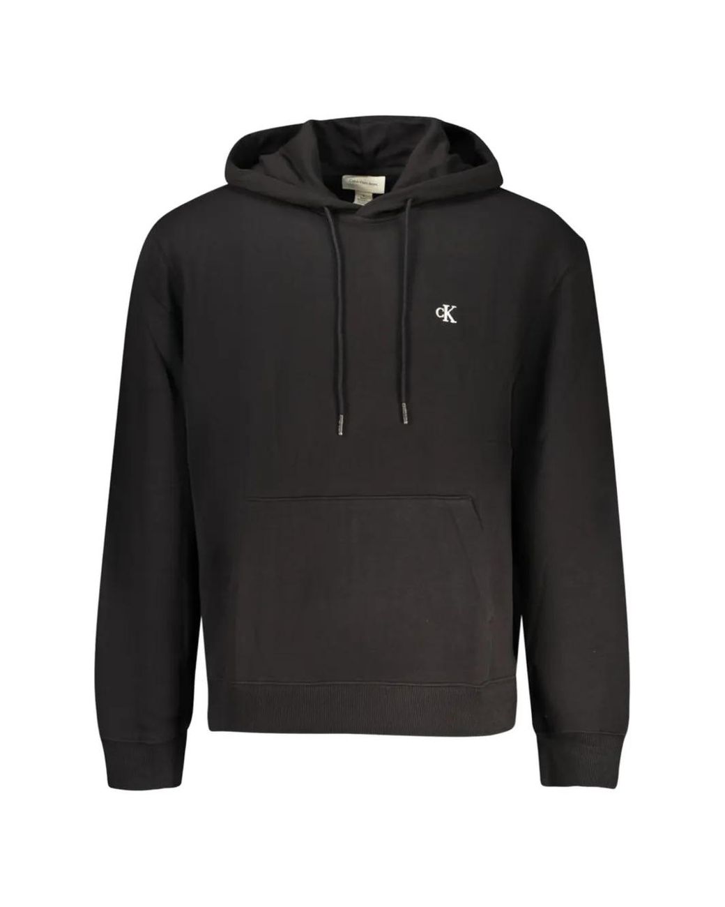Calvin Klein Black Logo-Embroidered Hoodie for men