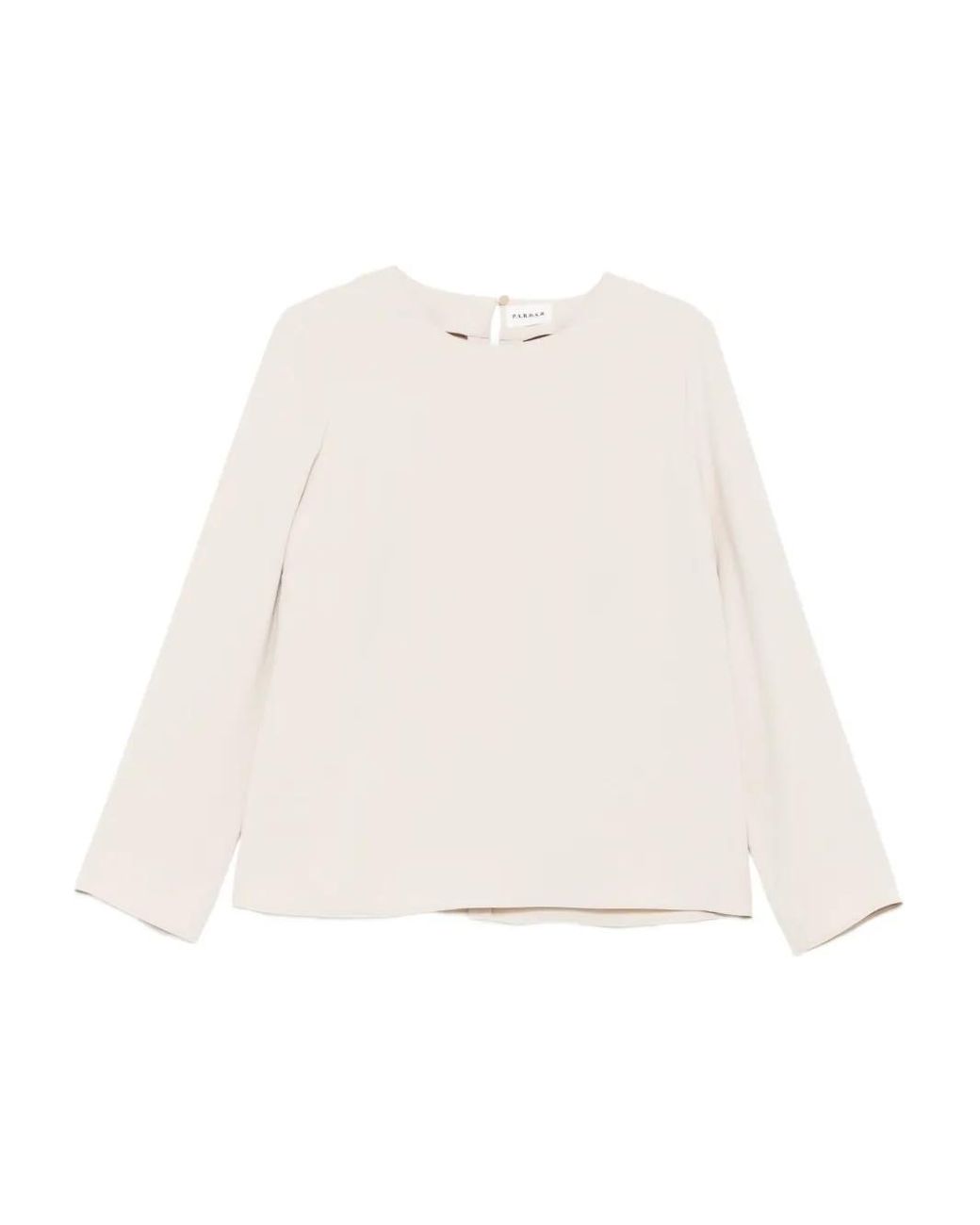 P.A.R.O.S.H. White Keyhole-Neck Boxy Top