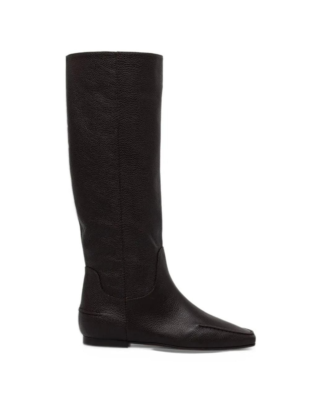Square Boot Design Pollini Leather Square-Toe Boots in Black | Lyst