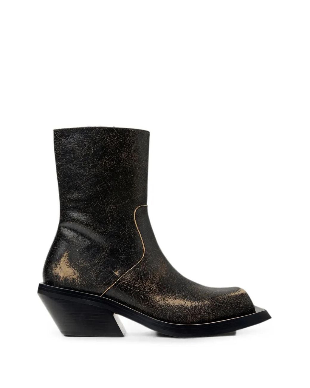 CAMPERLAB Black Quetal Cracked-Effect Ankle Boots