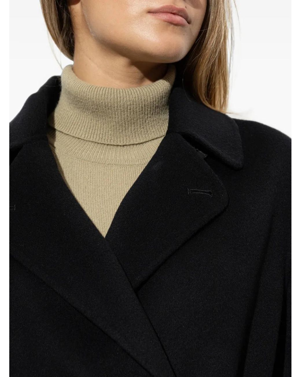 Studio Nicholson Black Mori Belted Wool Coat