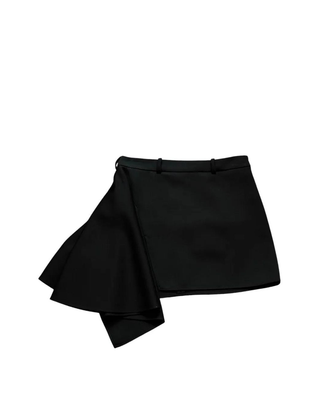 Givenchy Black Short Asymmetric Ruffled Skirt