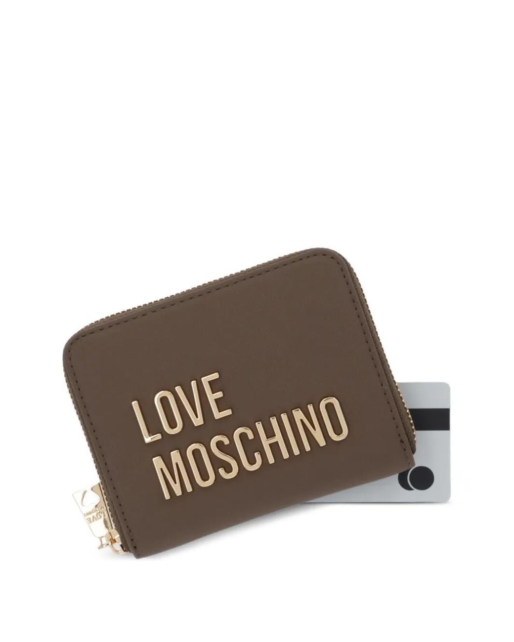 Love Moschino Brown Logo Zip Wallet
