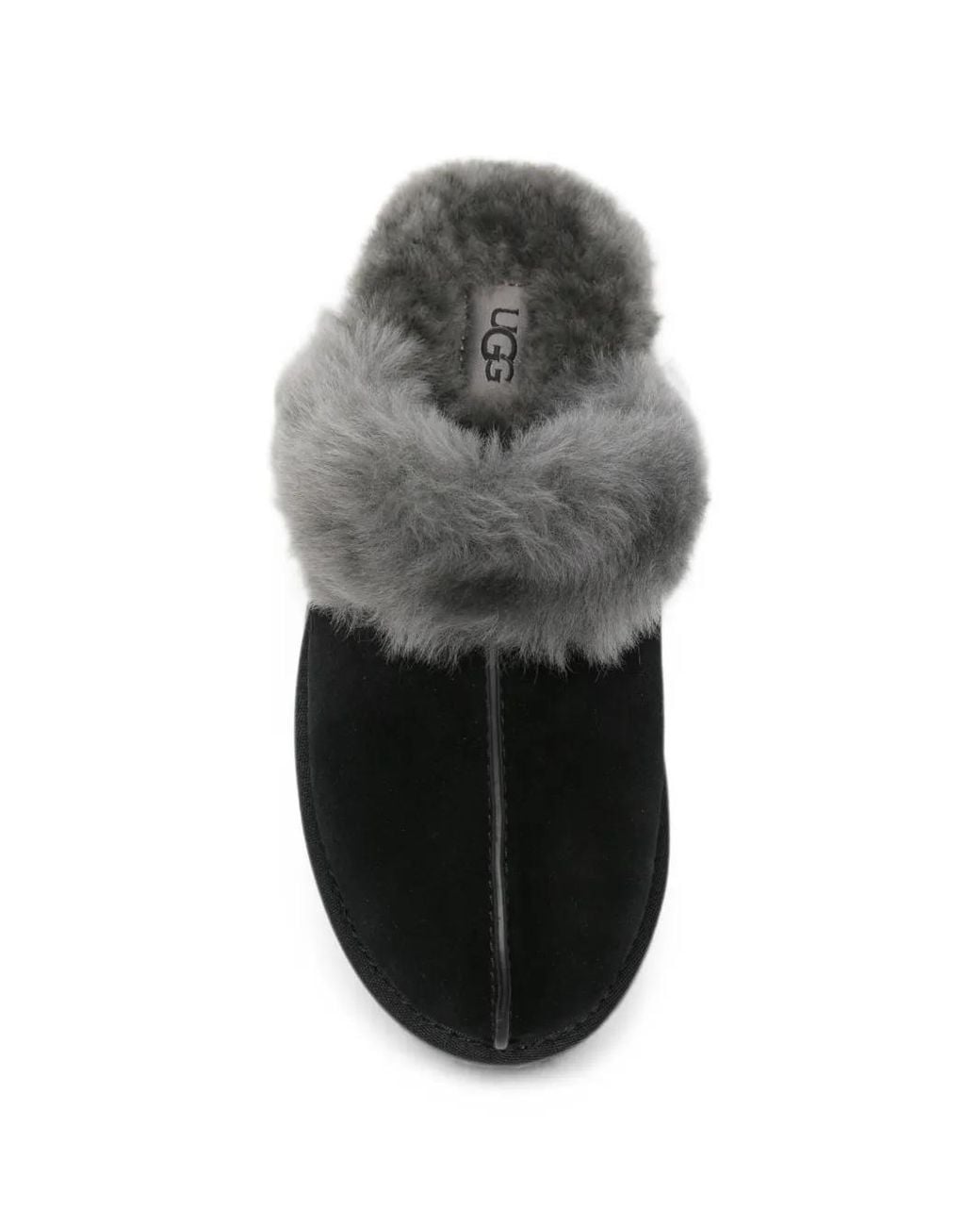 Ugg Black Mules Scuffette Ii En Cuir Doublées De Peau Lainée