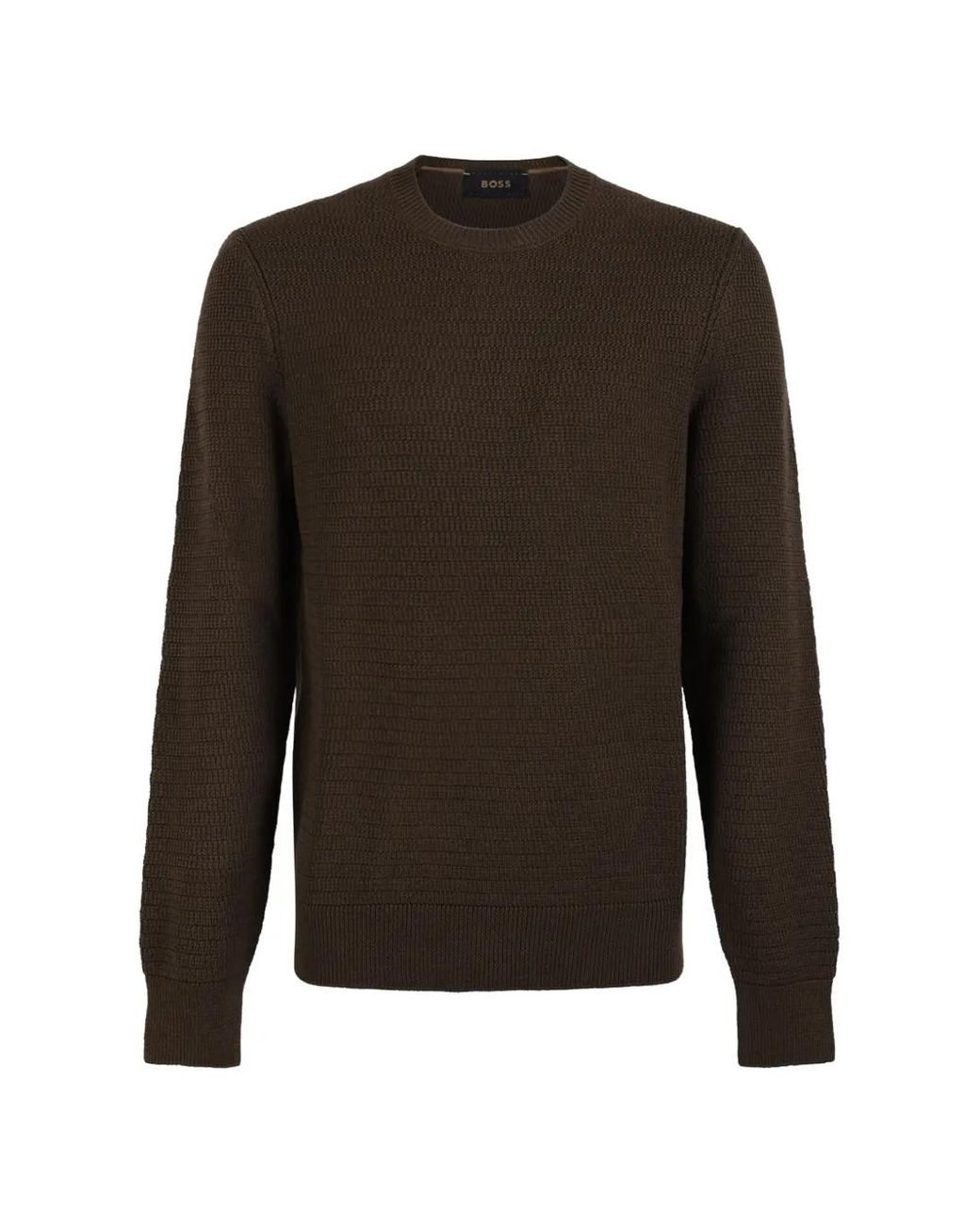 Boss Brown Textured Sweater for men