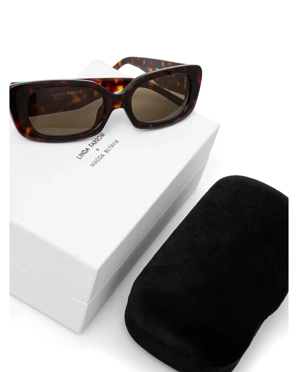 Magda Butrym Brown Rectangle-Frame Sunglasses