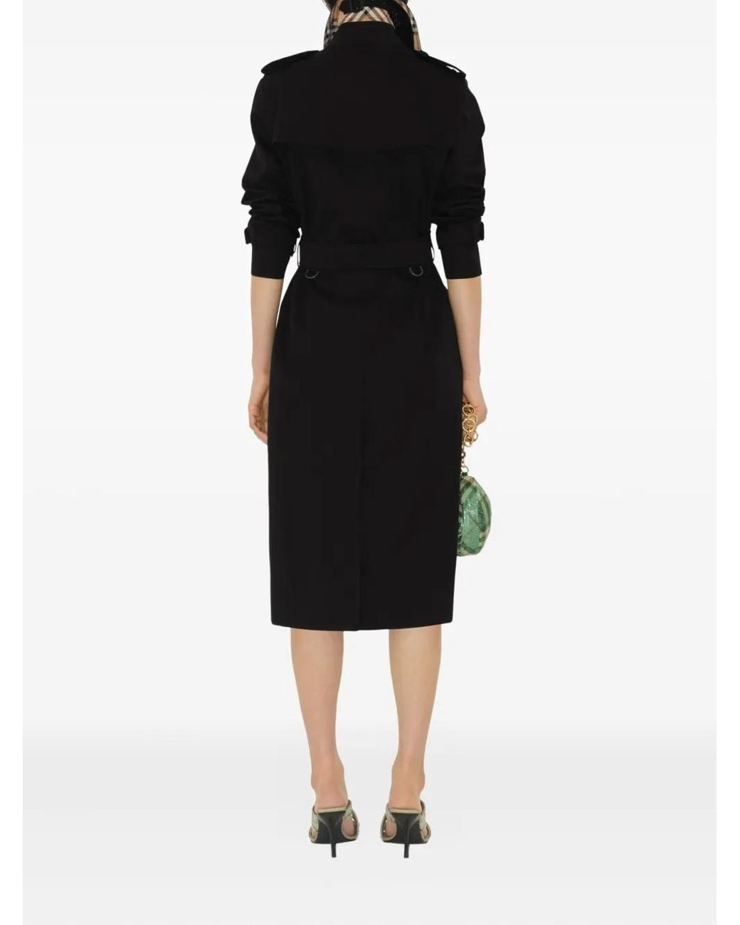 Burberry Black Double Breasted Belted Trench Coat