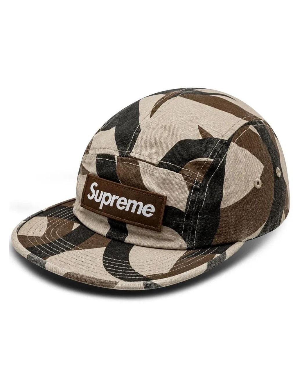 Supreme Brown Military-Print Camp Cap