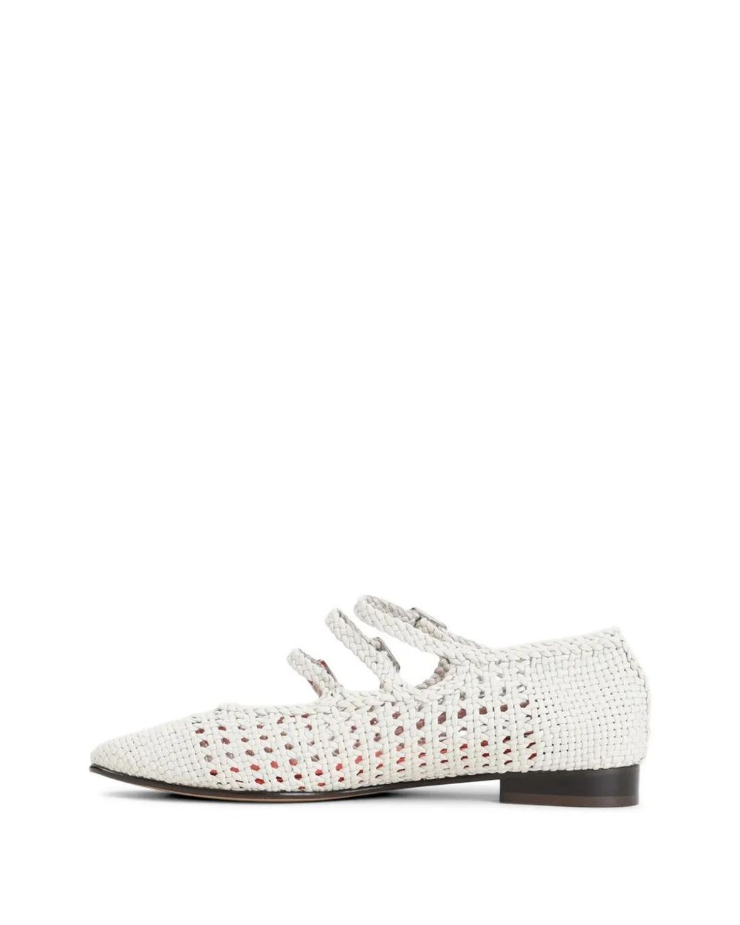 CAREL PARIS White Ariana Strap Ballet Flats