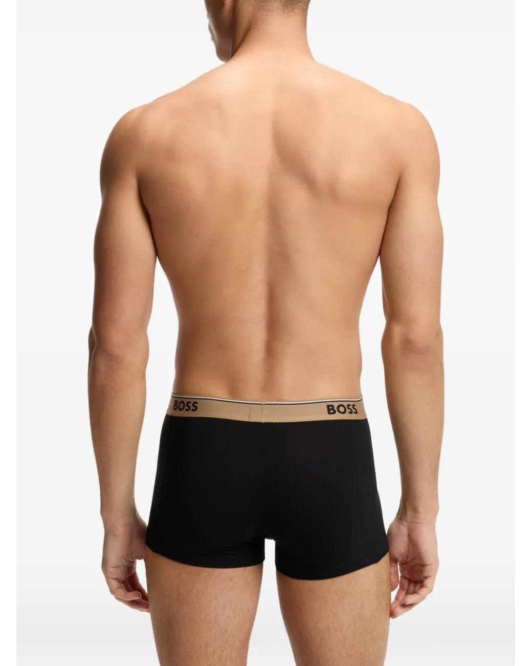 Boss Black Three-Pack Of Stretch-Cotton Trunks With Logo Waistbands for men
