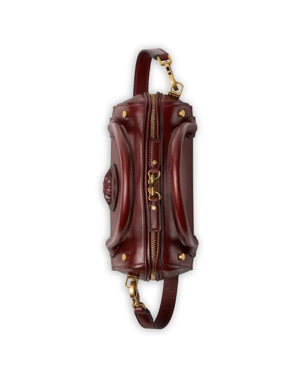 Versace Purple Roomy Small Leather Boston Bag