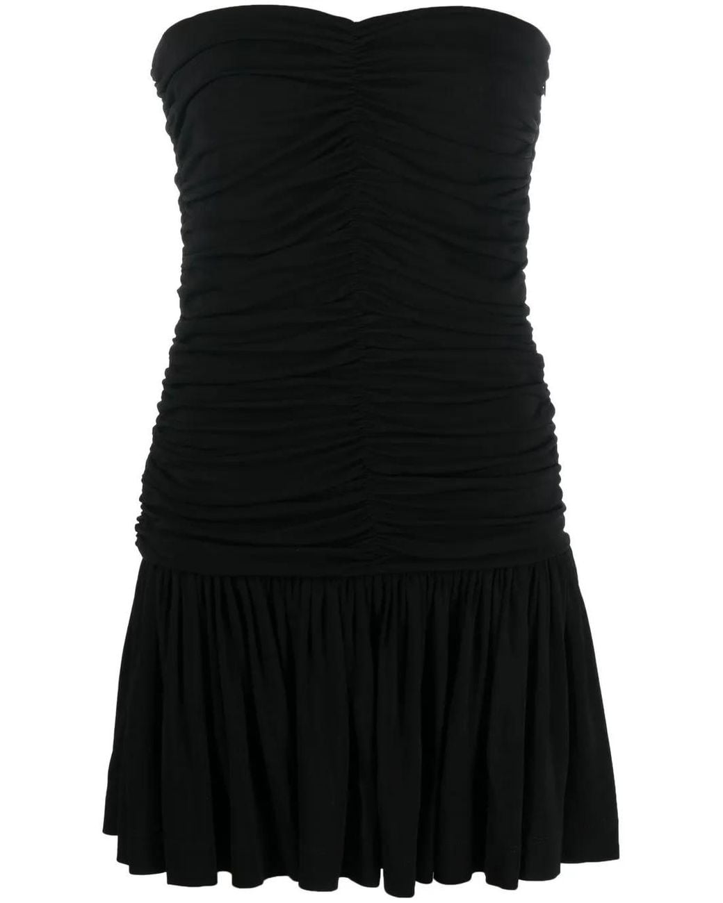 DSquared² Black Strapless Ruched Dress