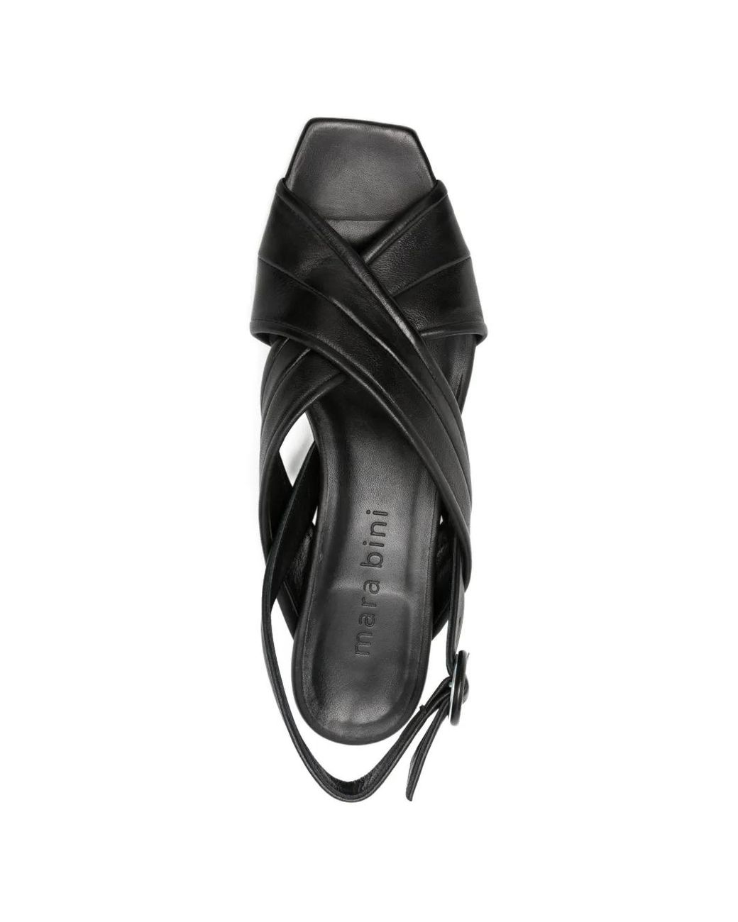 Mara Bini Black Crisscross-Strap Sandals