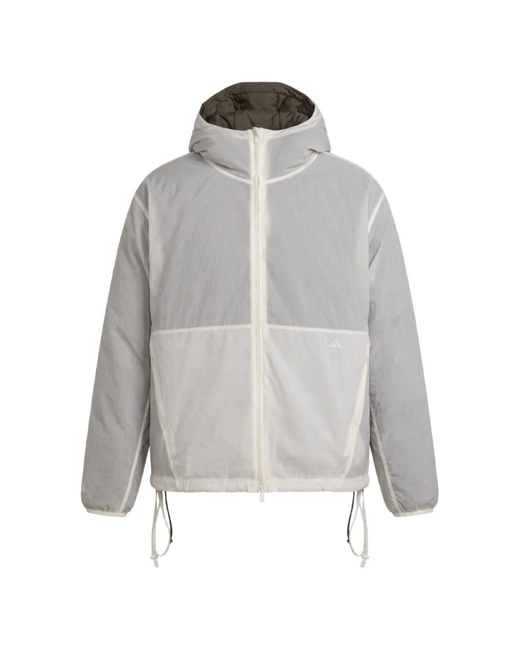 Arte' Gray Reversible Hooded Puffer Jacket for men