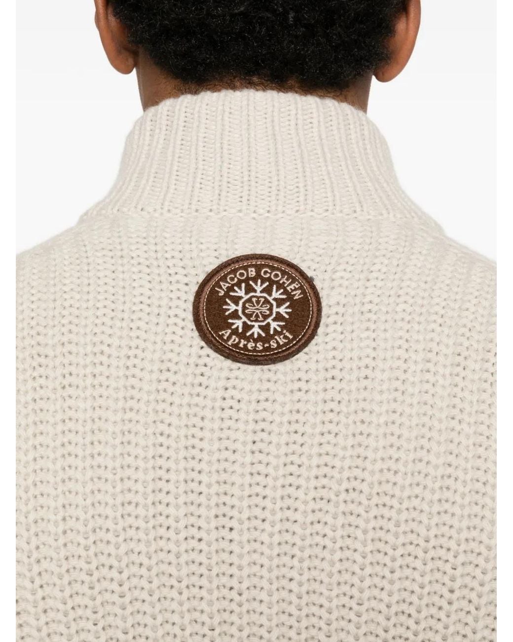 Jacob Cohen White Zip Cardigan for men