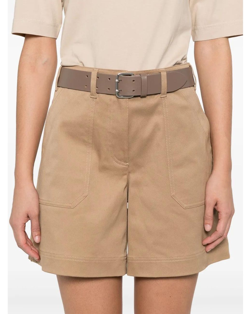 Moncler Natural Cotton Gabardine Shorts