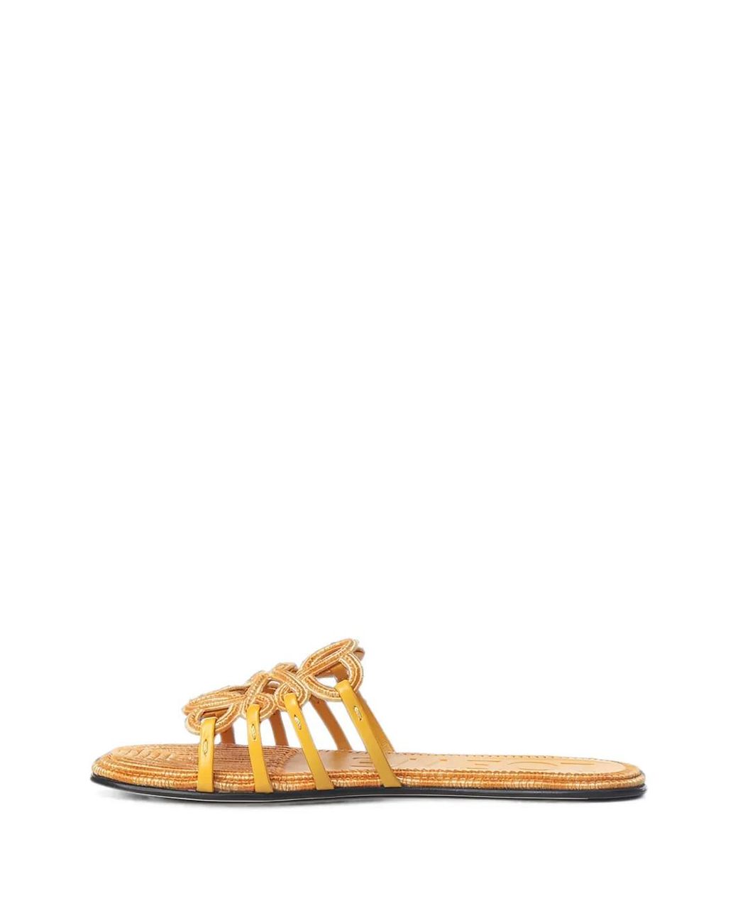 Loewe Metallic Petal Anagram Sandals
