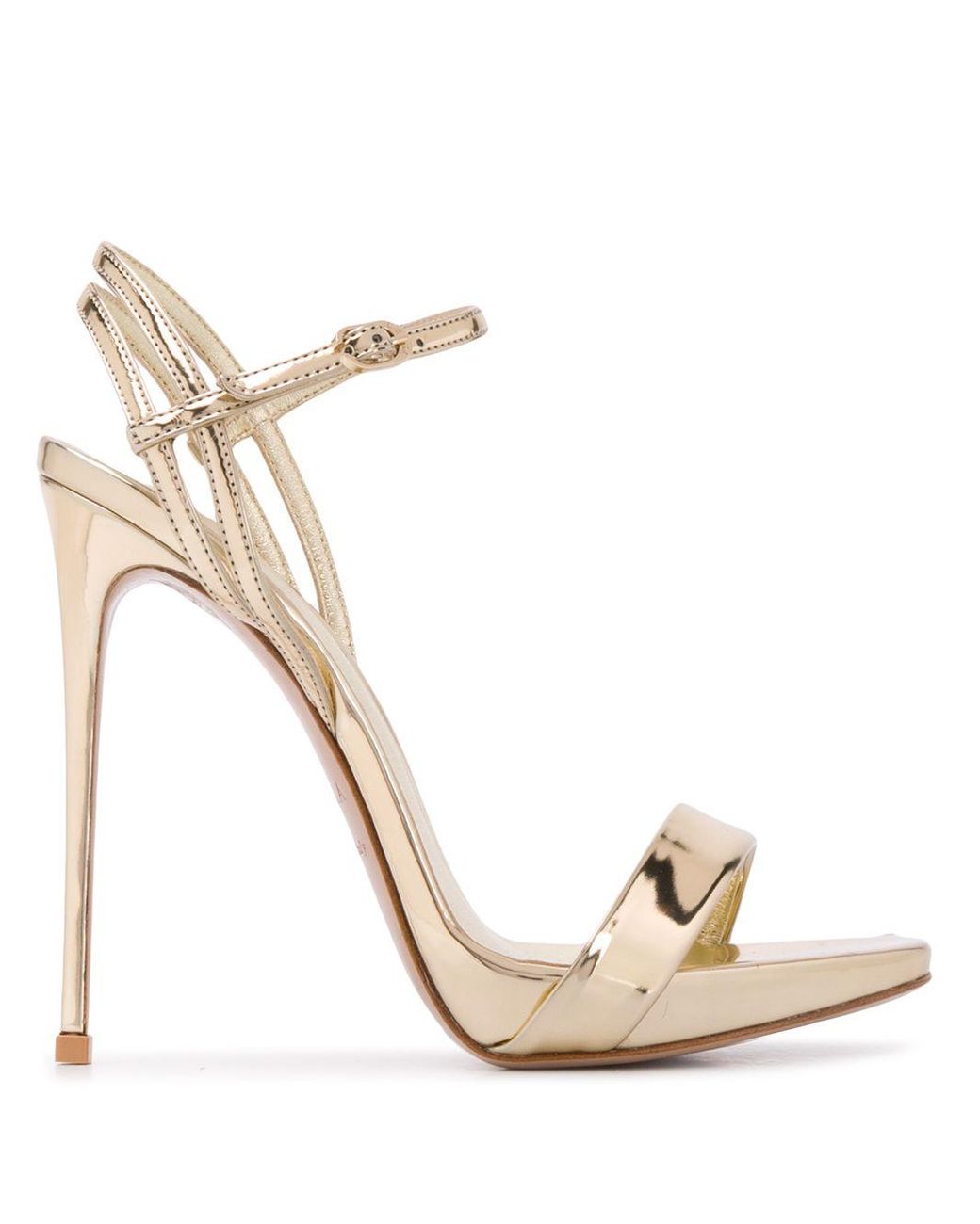 Le Silla Leather Ankle Strap 1300mm Heel Sandals in Gold (Metallic) - Lyst
