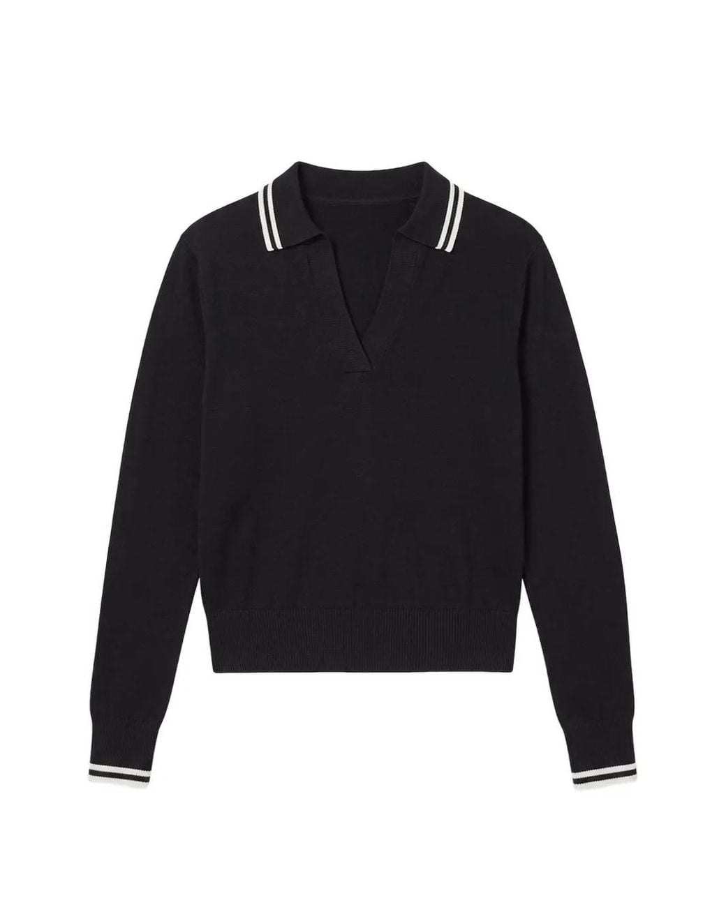 Splits59 Blue Taylor Stripe-Trim V-Neck Sweater