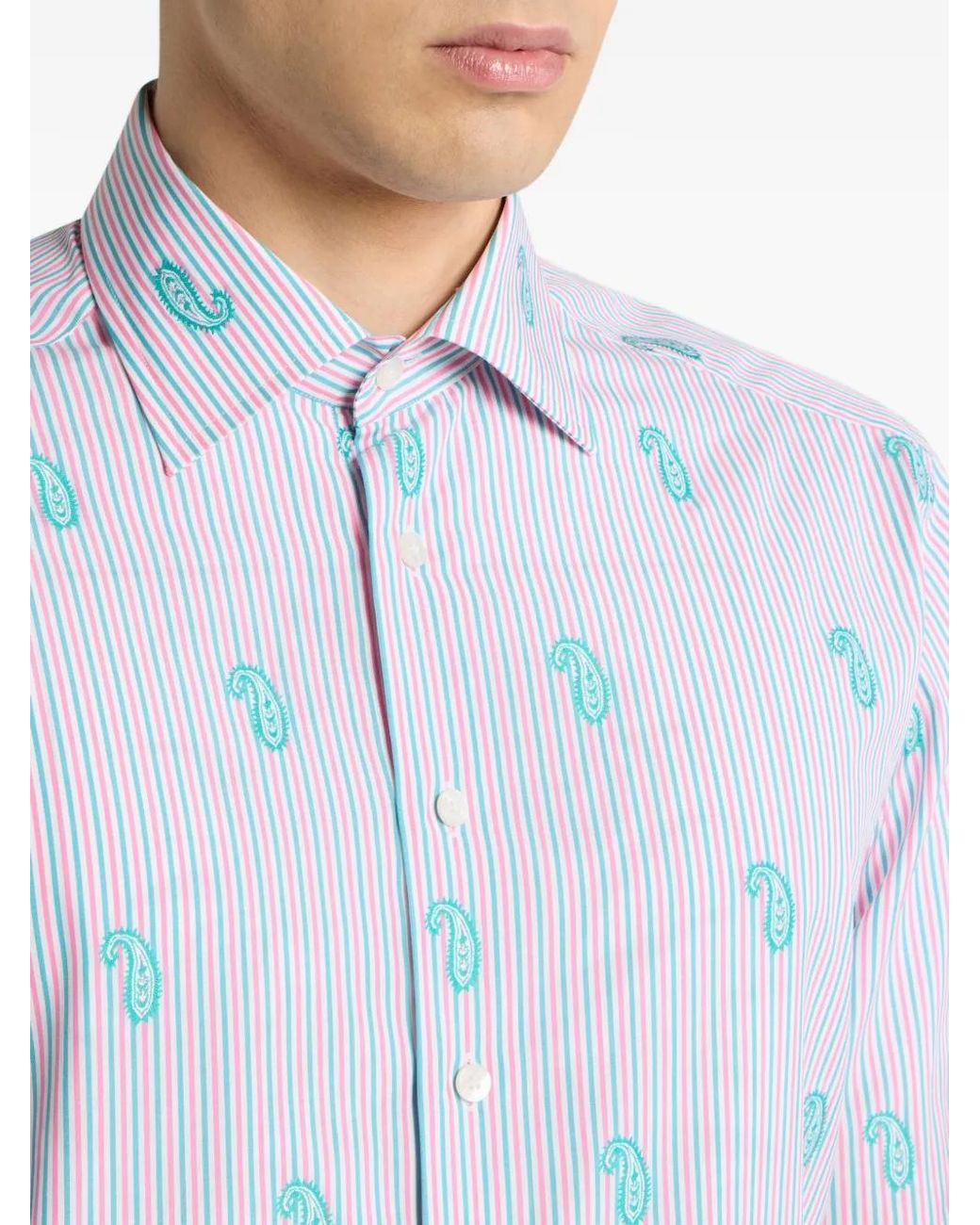 Etro Blue Paisley Jacquard Shirt for men