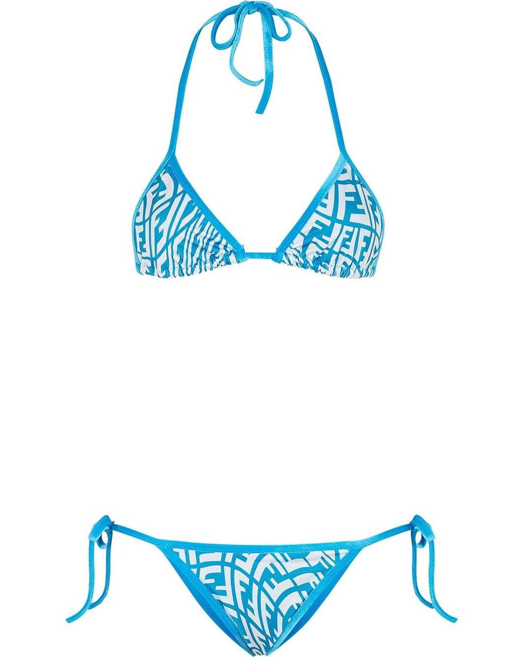 Fendi Ff-vertigo Triangle Bikini Set in White | Lyst Canada
