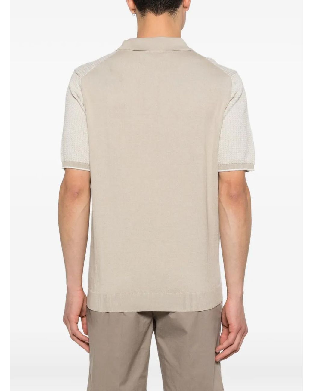 Polo En Maille À Col V Corneliani pour homme en coloris White