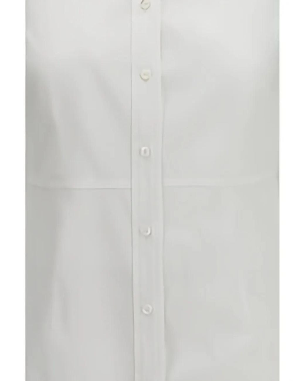 Brunello Cucinelli White Pointed-Collar Elongated-Cuff Shirt