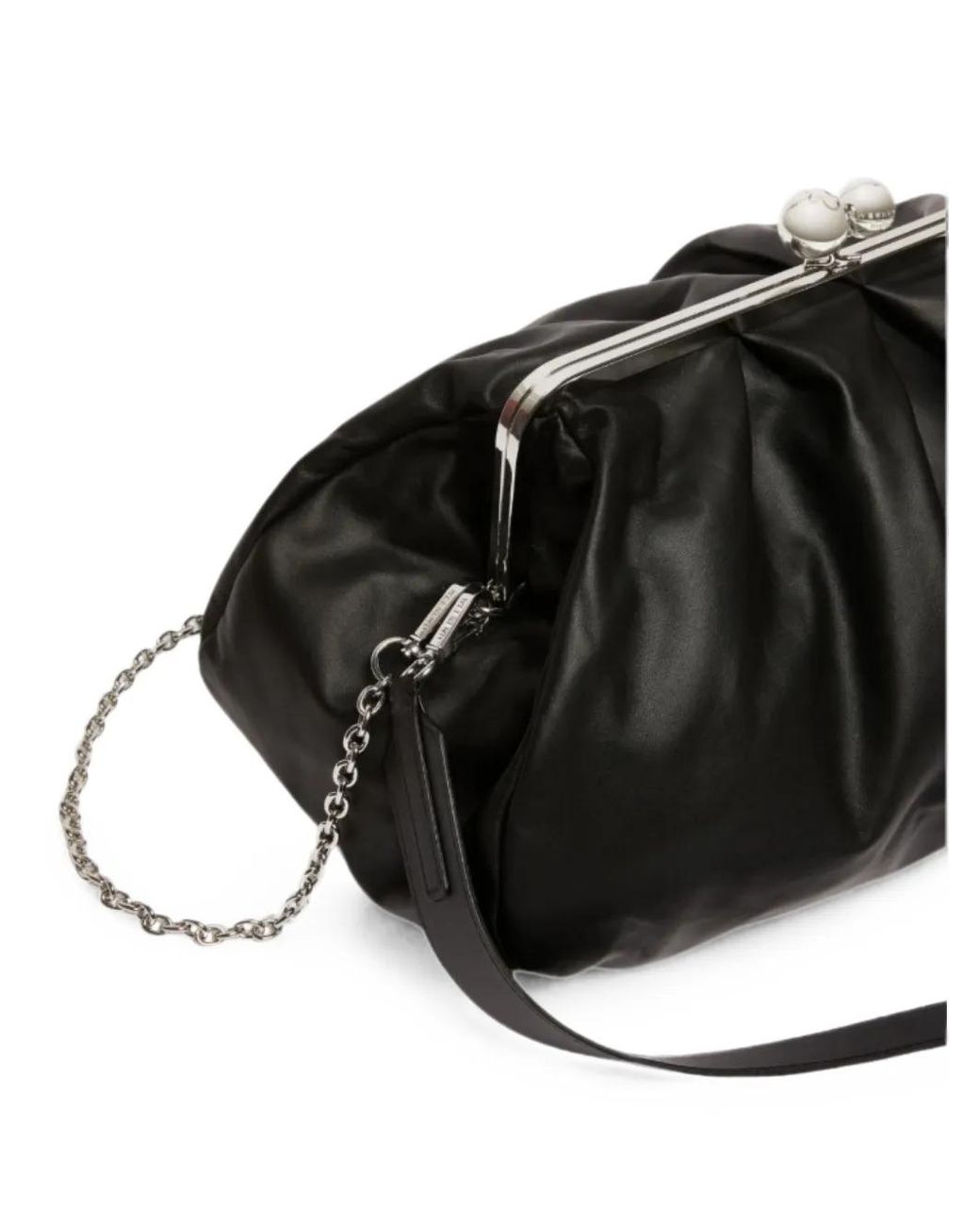 Weekend by Maxmara Black Large Sheepskin Pasticcino Bag