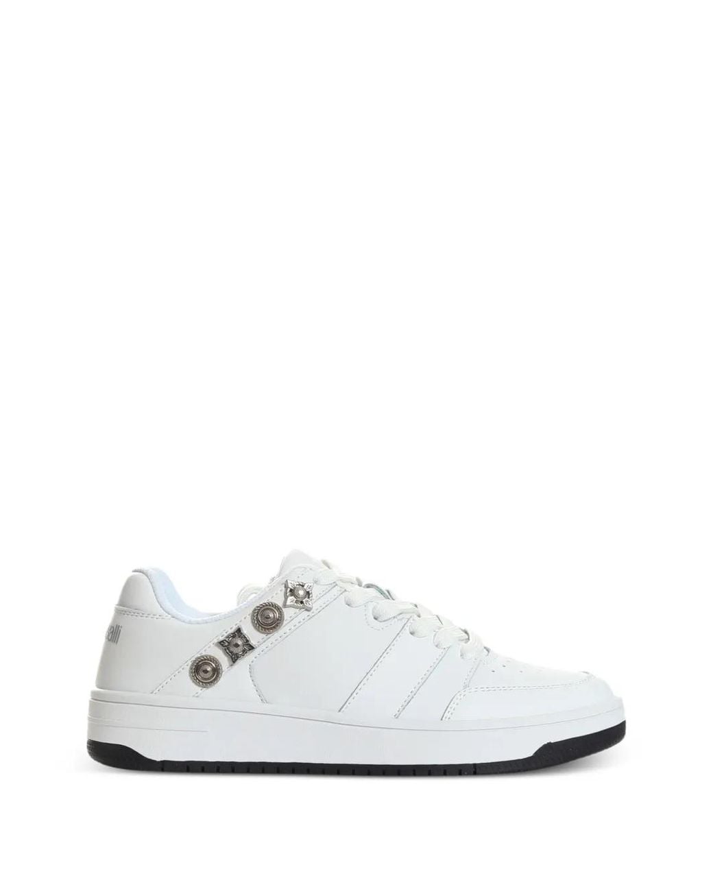 Just Cavalli White Lace-Up Sneakers