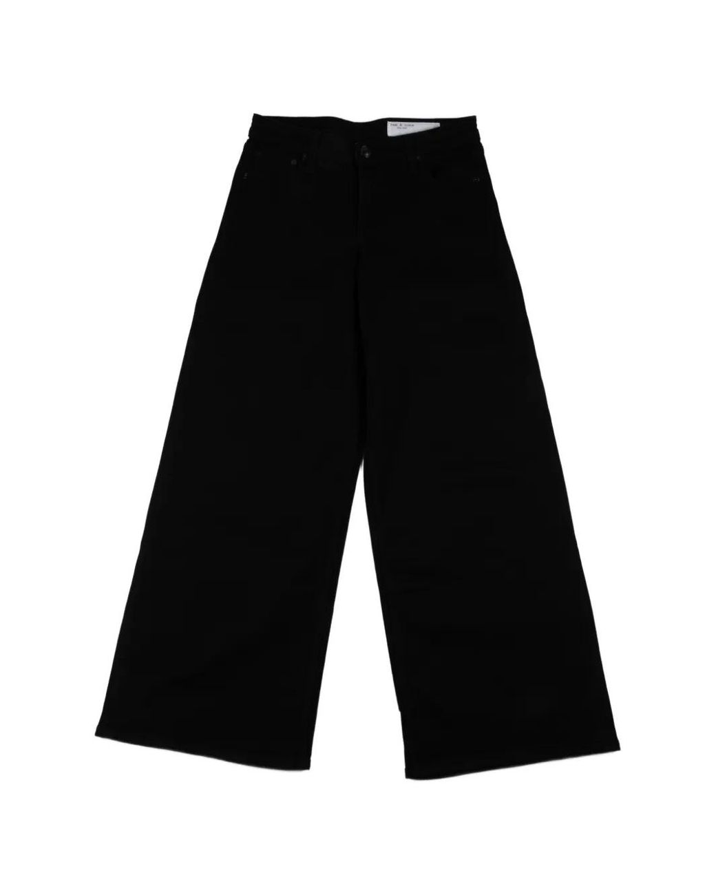 Rag & Bone Black Aiden Low-Rise Wide-Leg Jeans