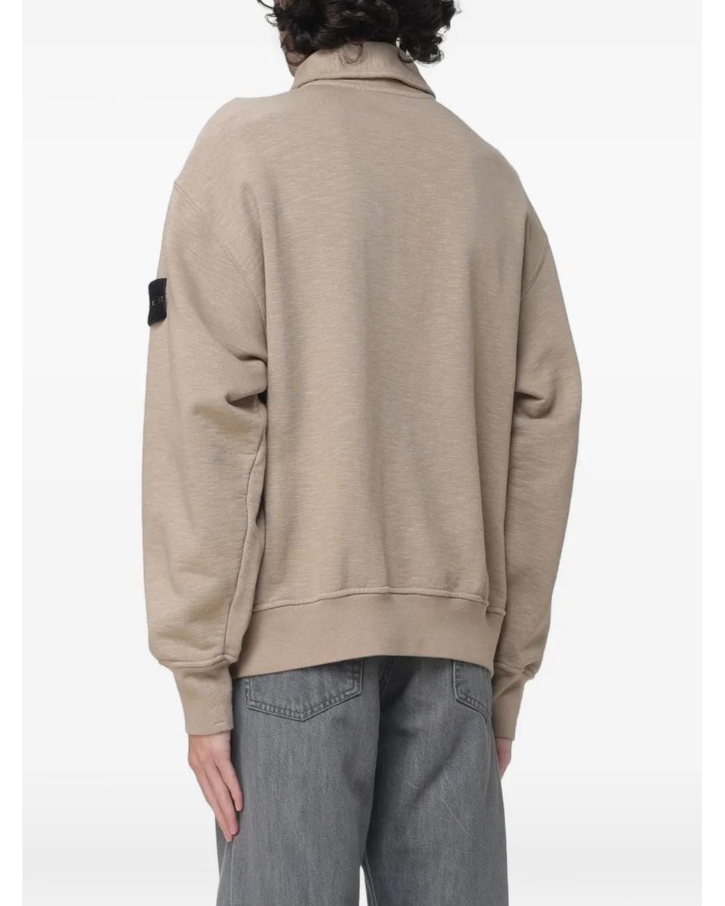 Stone Island Natural Logo-Patch Wool Sweater for men