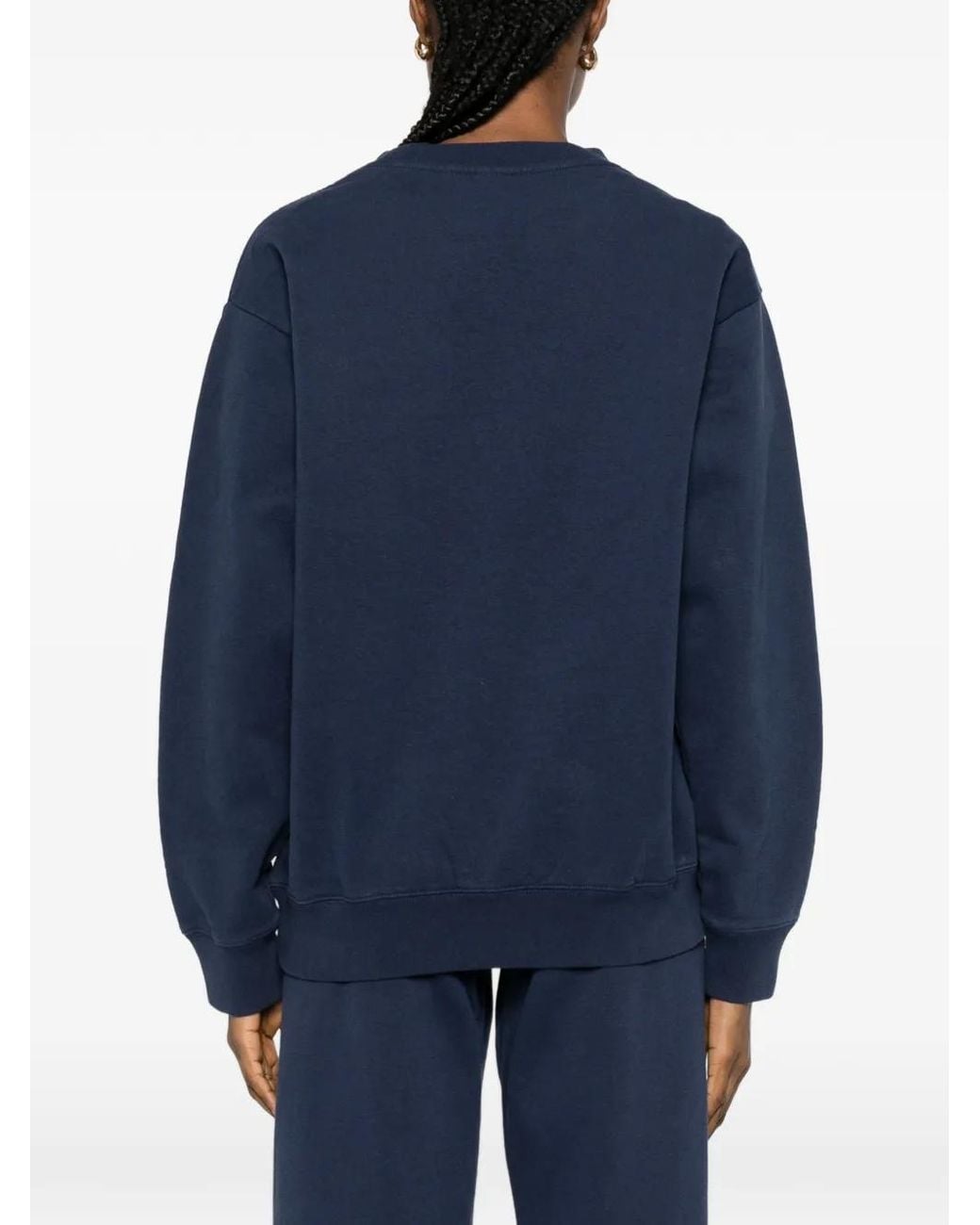 Sporty & Rich Blue Eeve Logo-Embroidered Sweatshirt