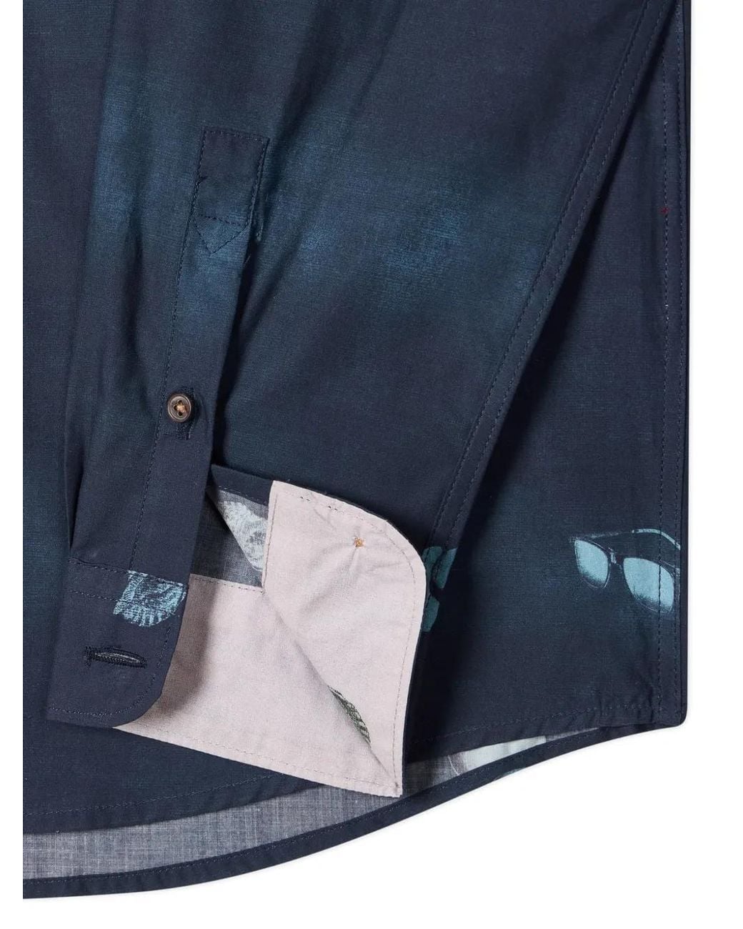 Paul Smith Blue Chemise Sunbleached Snaps En Popeline for men