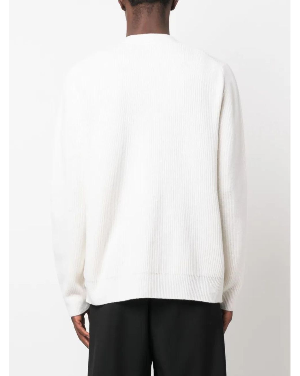 Ballantyne White V-Neck Wool Cardigan for men