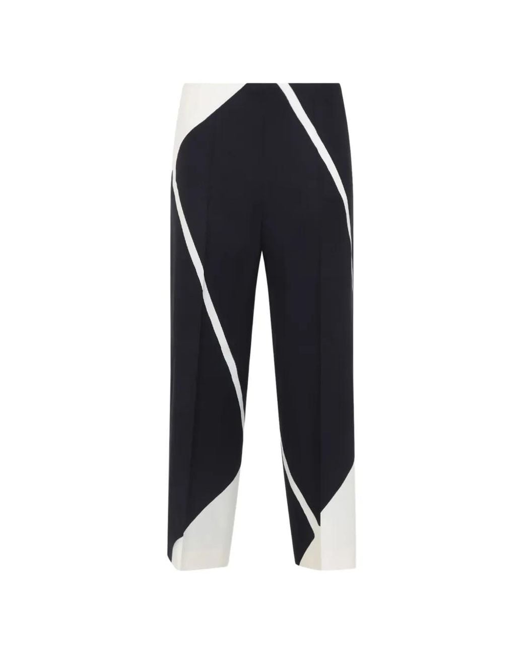 Alberta Ferretti Blue Pantalon Colour Block En Sergé