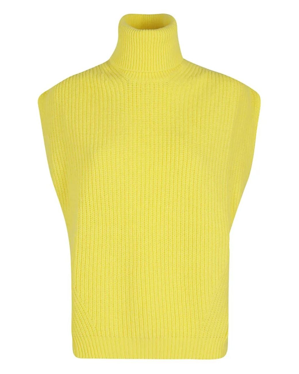 Department 5 Yellow Turtleneck Sleeveless Sweater