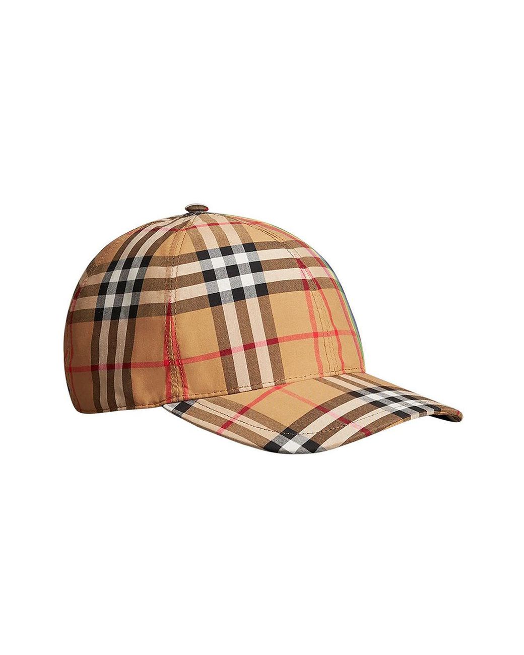 Burberry Rainbow Vintage Check Baseball Cap in Brown | Lyst